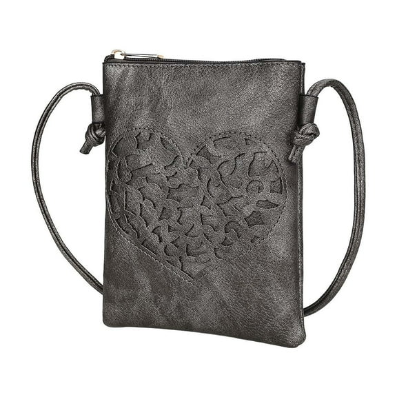 MKF Collection Heartly Crossbody Bag, Vegan Leather Shoulder Bag Handbag Purse by Mia K