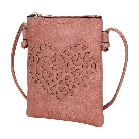 MKF Collection Heartly Crossbody Bag, Vegan Leather Shoulder Bag Handbag Purse by Mia K