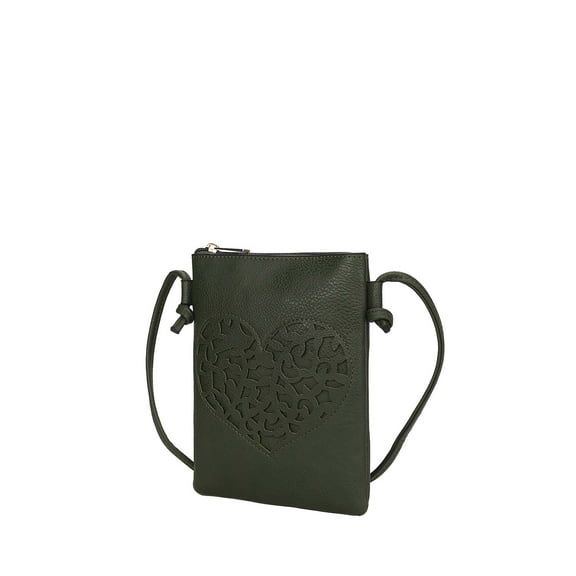 MKF Collection Heartly Crossbody Bag, Vegan Leather Shoulder Bag Handbag Purse by Mia K