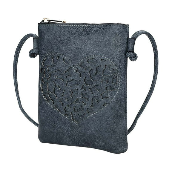 MKF Collection Heartly Crossbody Bag, Vegan Leather Shoulder Bag Handbag Purse by Mia K