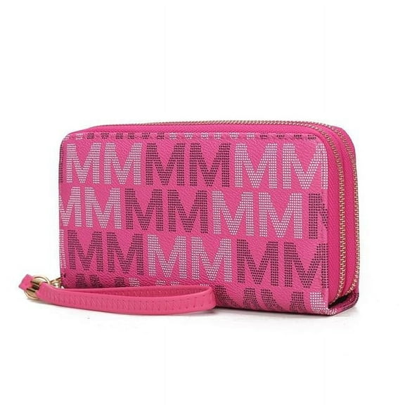 MKF Collection Hofstra Signature Wristlet Wallet for Women's, Handbag Purse by Mia K - Fuchsia