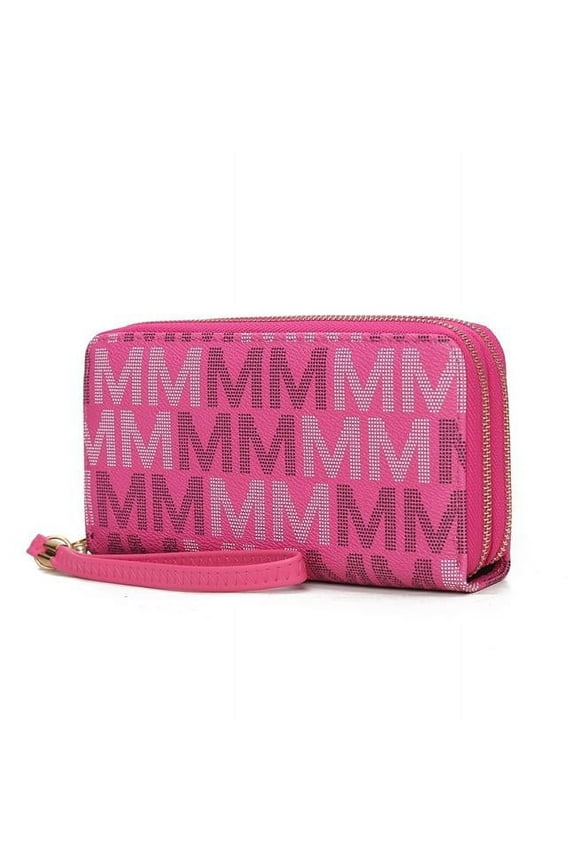 Hofstra Signature Wristlet Wallet for Women's, Handbag Purse by Mia K - Fuchsia