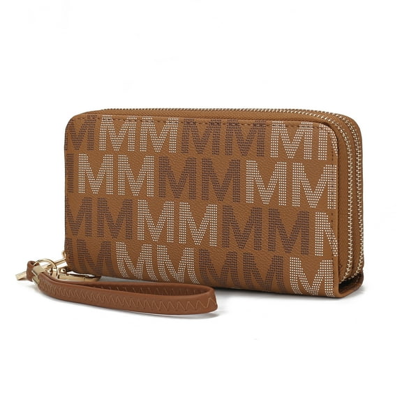 MKF Collection Hofstra Signature Wristlet Wallet for Women's, Handbag Purse by Mia K - Tan
