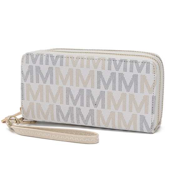 MKF Collection Hofstra Signature Wristlet Wallet for Women's, Handbag Purse by Mia K - White