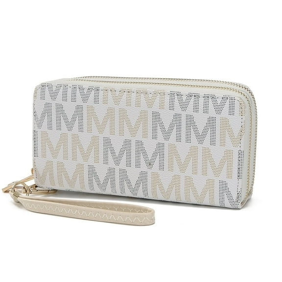MKF Collection Hofstra Signature Wristlet Wallet for Women's, Handbag Purse by Mia K - White