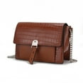 thumbnail image 1 of MKF Collection Hope Crossbody Bag Crocodile Embossed Vegan Leather Women's Shoulder Bag Handbag Purse by Mia K - Cognac, 1 of 8