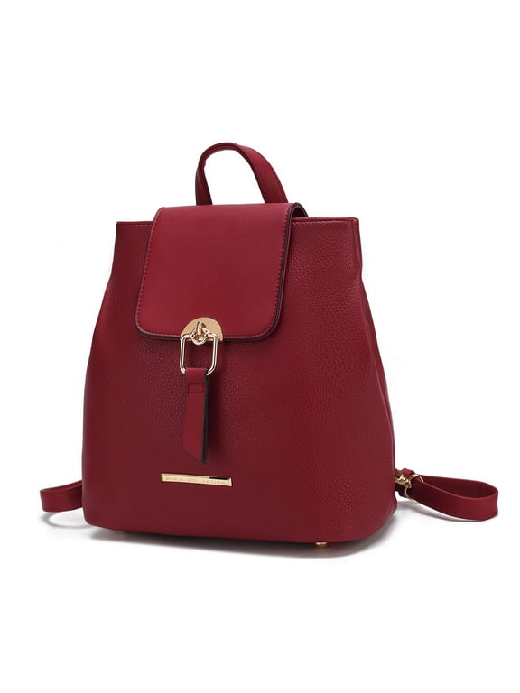 Ingrid Vegan Leather Women's Convertible Backpack, Elegant Bookbag Purse Handbag by Mia K - Red