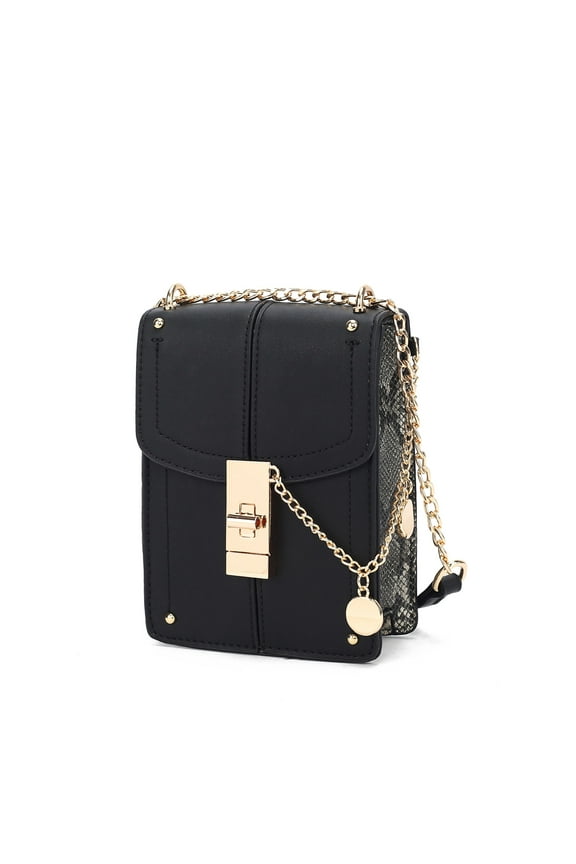 Iona Women's Crossbody Bag, Vegan Leather Purse and Handbag Shoulder Bag by Mia K - Black