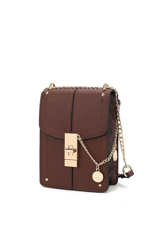 Iona Women's Crossbody Bag, Vegan Leather Purse and Handbag Shoulder Bag by Mia K - Coffee