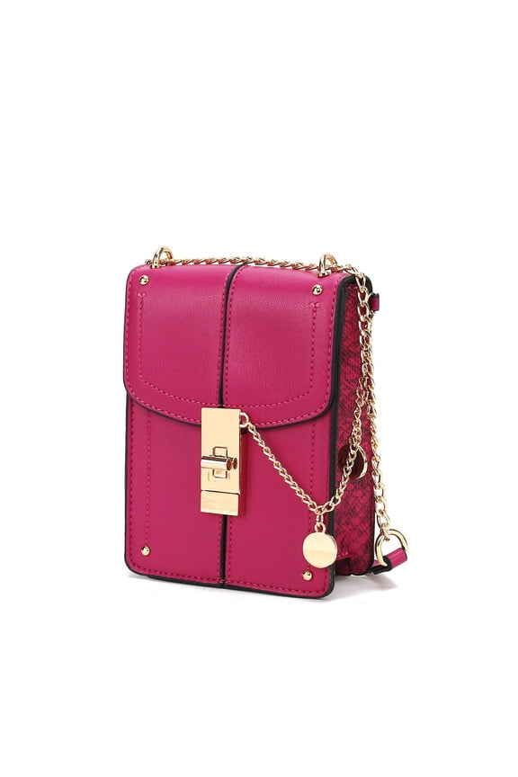 Iona Women's Crossbody Bag, Vegan Leather Purse and Handbag Shoulder Bag by Mia K - Fuchsia