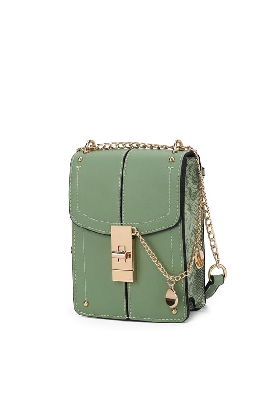 Iona Women's Crossbody Bag, Vegan Leather Purse and Handbag Shoulder Bag by Mia K - Mint