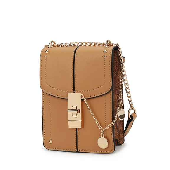 MKF Collection Iona Women's Crossbody Bag, Vegan Leather Purse and Handbag Shoulder Bag by Mia K - Sand