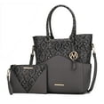 thumbnail image 1 of MKF Collection Iris Vegan Leather Women's Tote Bag, Classy Shoulder Purse Handbag & Wristlet 2 pcs by Mia K - Charcoal Gray, 1 of 11