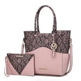 thumbnail image 1 of MKF Collection Iris Women's Tote Bag, Snake-Embossed Vegan Leather Handbag Purse For Travel and Work by Mia K. - Blush Pink, 1 of 8