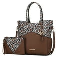 thumbnail image 1 of MKF Collection Iris Women's Tote Bag, Snake-Embossed Vegan Leather Handbag Purse For Travel and Work by Mia K. - Chocolate, 1 of 8