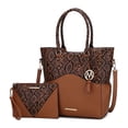 thumbnail image 1 of MKF Collection Iris Women's Tote Bag, Snake-Embossed Vegan Leather Handbag Purse For Travel and Work by Mia K. - Cognac, 1 of 8