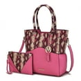 thumbnail image 1 of MKF Collection Iris Women's Tote Bag, Snake-Embossed Vegan Leather Handbag Purse For Travel and Work by Mia K. - Fuchsia, 1 of 8