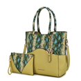 thumbnail image 1 of MKF Collection Iris Women's Tote Bag, Snake-Embossed Vegan Leather Handbag Purse For Travel and Work by Mia K. - Yellow, 1 of 8