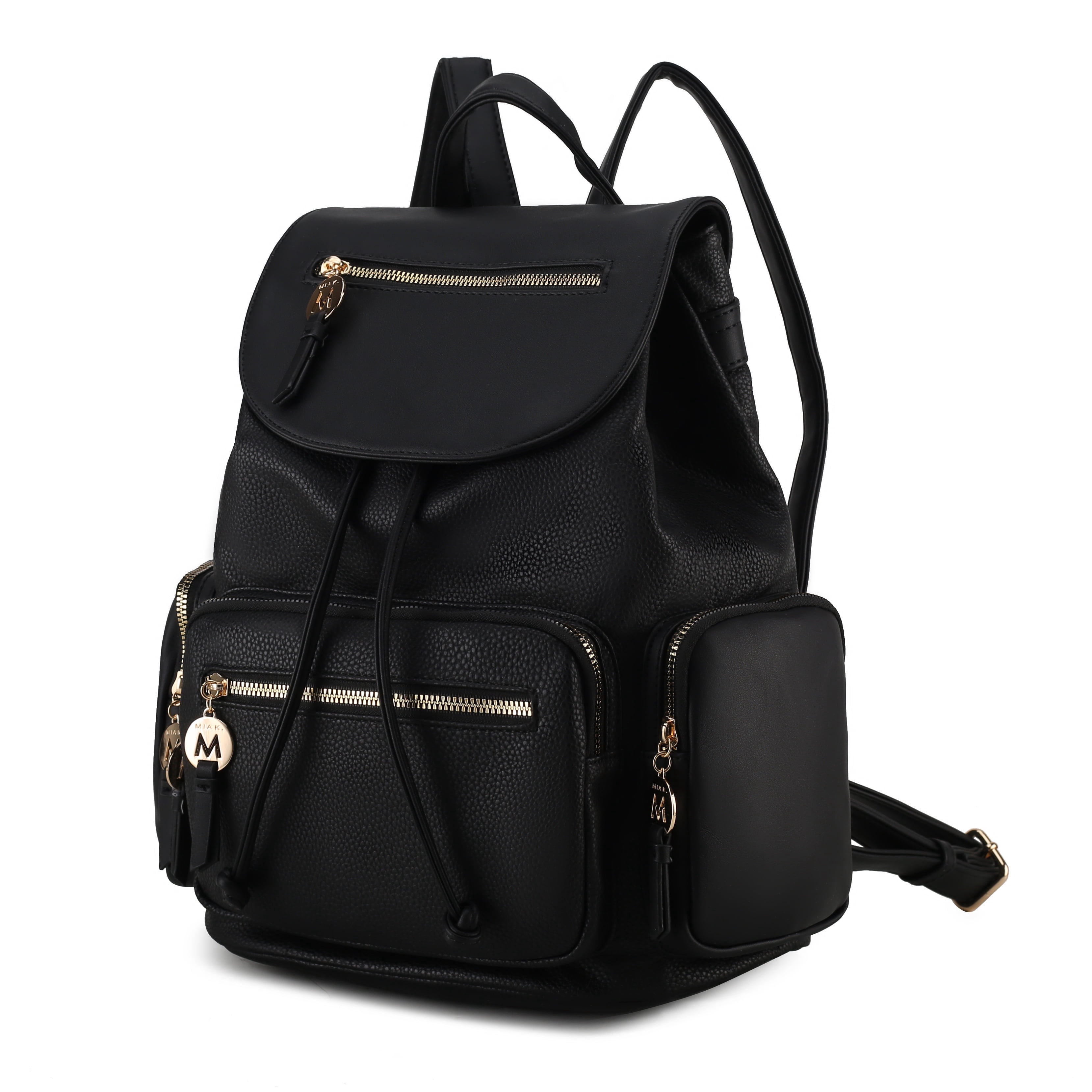 MKF Collection Ivanna Women's Oversize Backpack Vegan Leather Top-Handle Daypack Bag by Mia K - Black