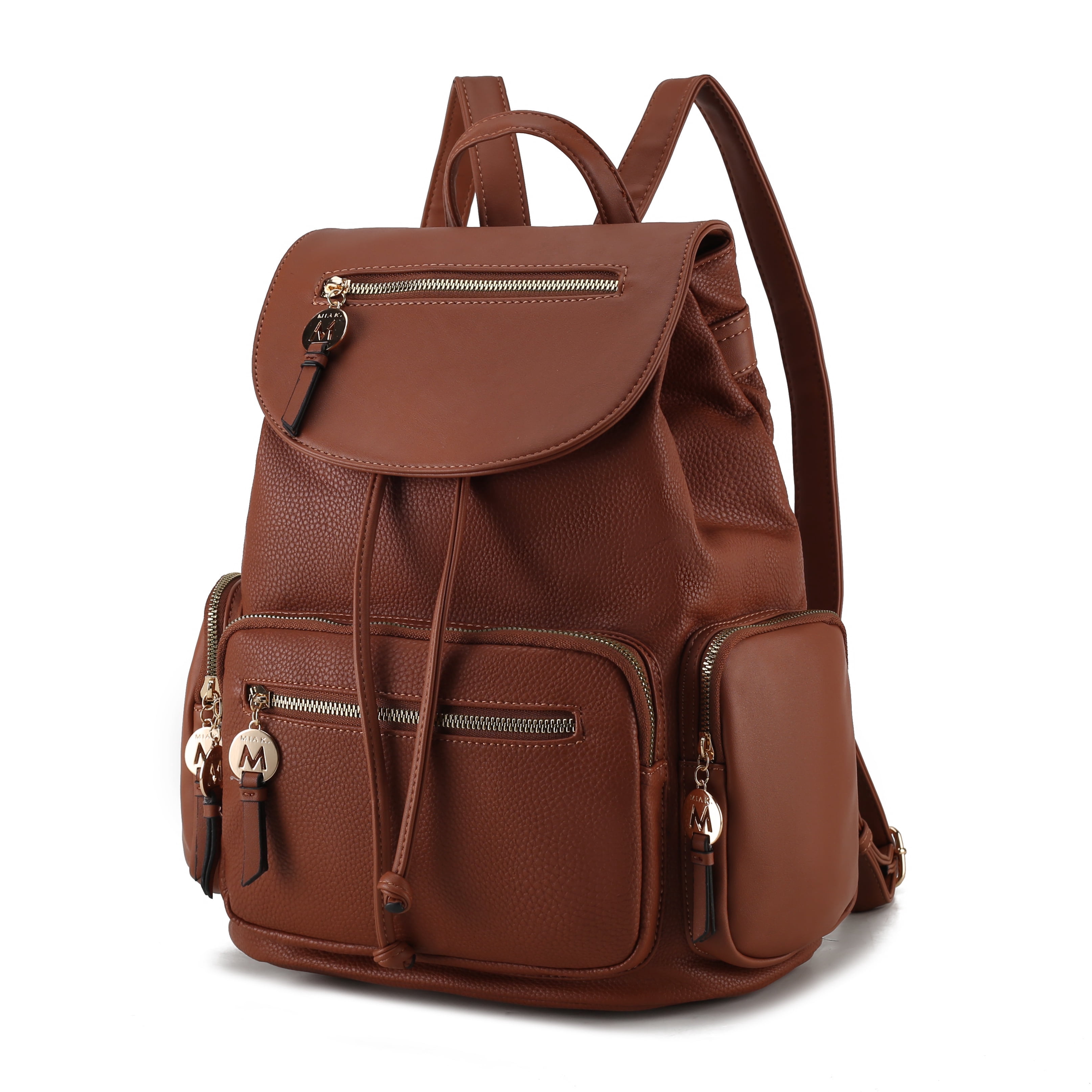 MKF Collection Ivanna Women's Oversize Backpack Vegan Leather Top-Handle Daypack Bag by Mia K - Brown
