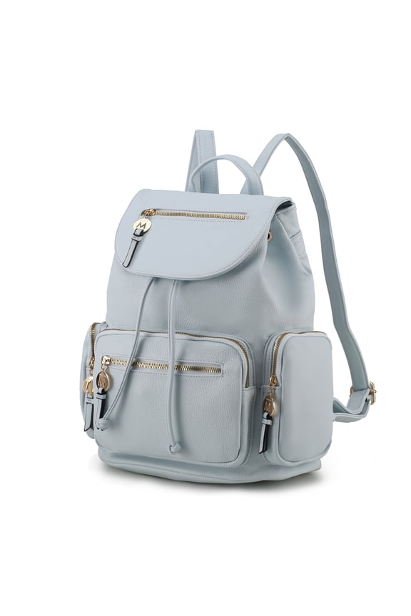 Ivanna Women's Oversize Backpack Vegan Leather Top-Handle Daypack Bag by Mia K - Light Blue