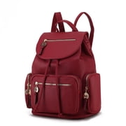 MKF Collection Ivanna Womens Oversize Backpack Vegan Leather Top-Handle Daypack Bag by Mia K - Red