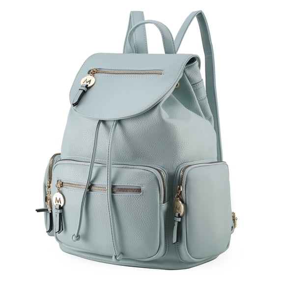 MKF Collection Ivanna Women's Oversize Backpack Vegan Leather Top-Handle Daypack Bag by Mia K - Seafoam
