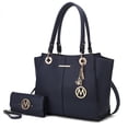 thumbnail image 1 of MKF Collection Ivy Vegan Leather Women’s Tote Bag & Wallet, Elegant Shoulder Purse Handbag by Mia K - Navy, 1 of 10