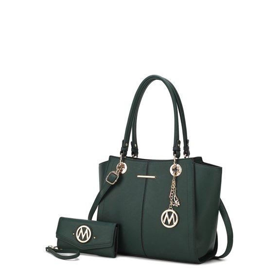 MKF Collection Ivy Vegan Leather Women's Tote Handbag with Wallet by Mia K., 2-Piece, Teal