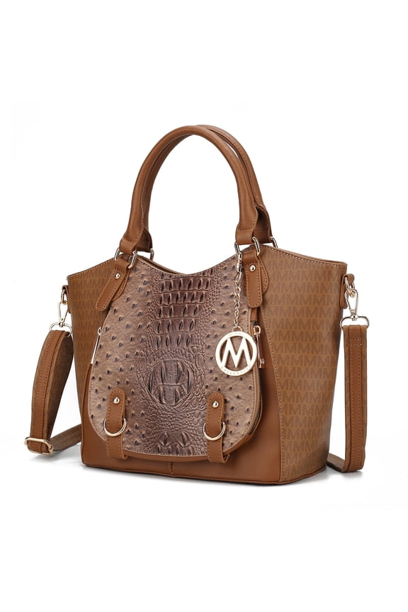 Jacqueline Signature Women Satchel Bag, Handbag Purse by Mia K - Tan Brown