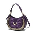 thumbnail image 1 of MKF Collection Jain Women Half Moon Shoulder Bag Croc-Embossed Versatile by Mia K - Violet, 1 of 7