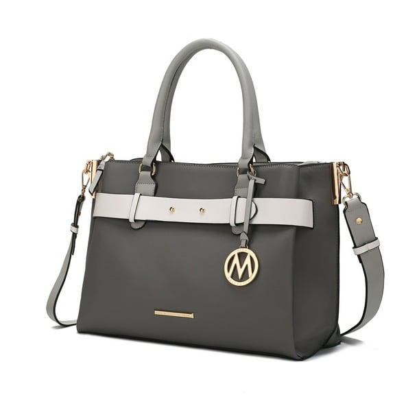 MKF Collection Jamie Women's Satchel Bag, Vegan Leather Crossbody Bag Handbag Purse by Mia K - Charcoal Gray