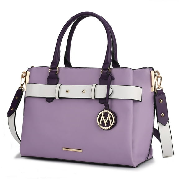 MKF Collection Jamie Women's Satchel Bag, Vegan Leather Crossbody Bag Handbag Purse by Mia K - Lavender