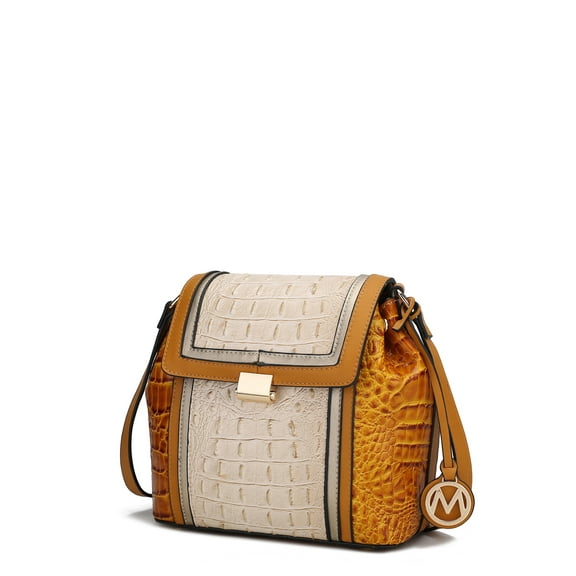 MKF Collection Jamilah Vegan Leather Women's Shoulder Bag by Mia K., Yellow Combo