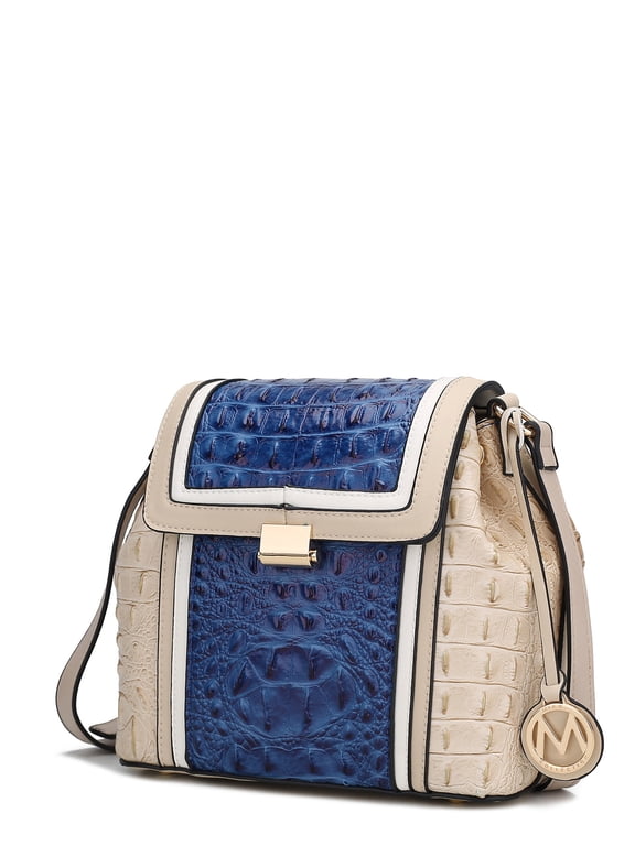 Jamilah Women’s Crossbody Bag - Stylish Vegan Leather Shoulder Purse with Gold-Tone Accents by Mia K - Beige