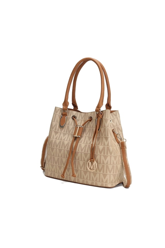 Jane Women's Shoulder Bag, Vegan Leather Hobo Bag Bucket Bag Handbag Purse by Mia K. - Beige