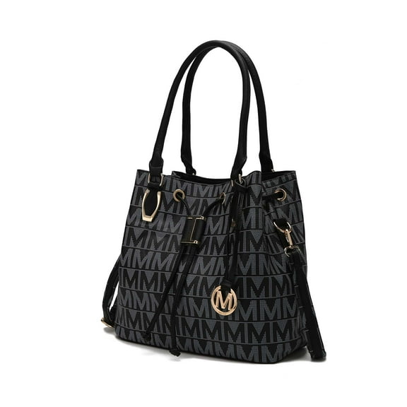 MKF Collection Jane Women's Shoulder Bag, Vegan Leather Hobo Bag Bucket Bag Handbag Purse by Mia K. - Black