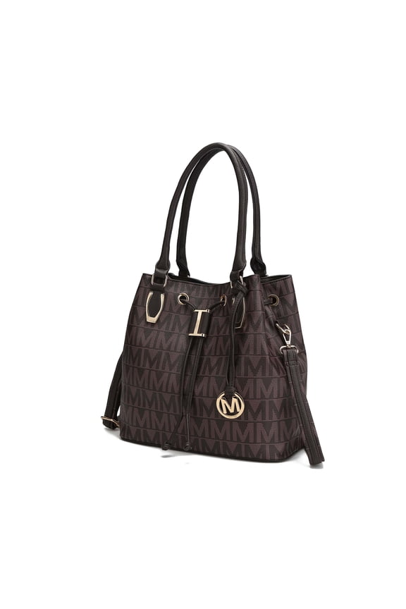 Jane Women's Shoulder Bag, Vegan Leather Hobo Bag Bucket Bag Handbag Purse by Mia K. - Chocolate