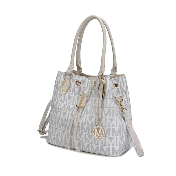 MKF Collection Jane Women's Shoulder Bag, Vegan Leather Hobo Bag Bucket Bag Handbag Purse by Mia K. - White