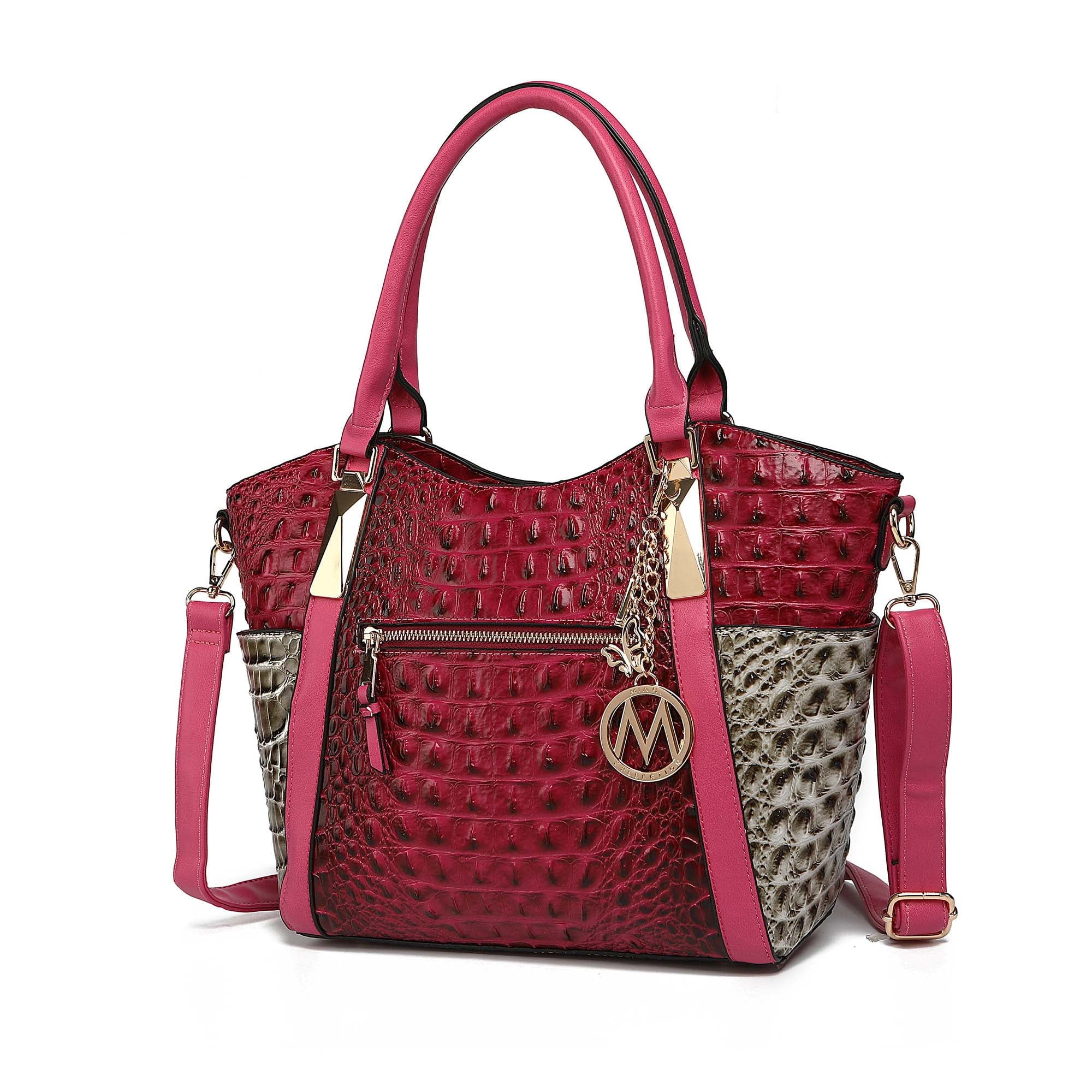 MKF Collection Janise Women's Tote Bag, Crocodile embossed Shoulder Bag Handbag Purse by Mia K