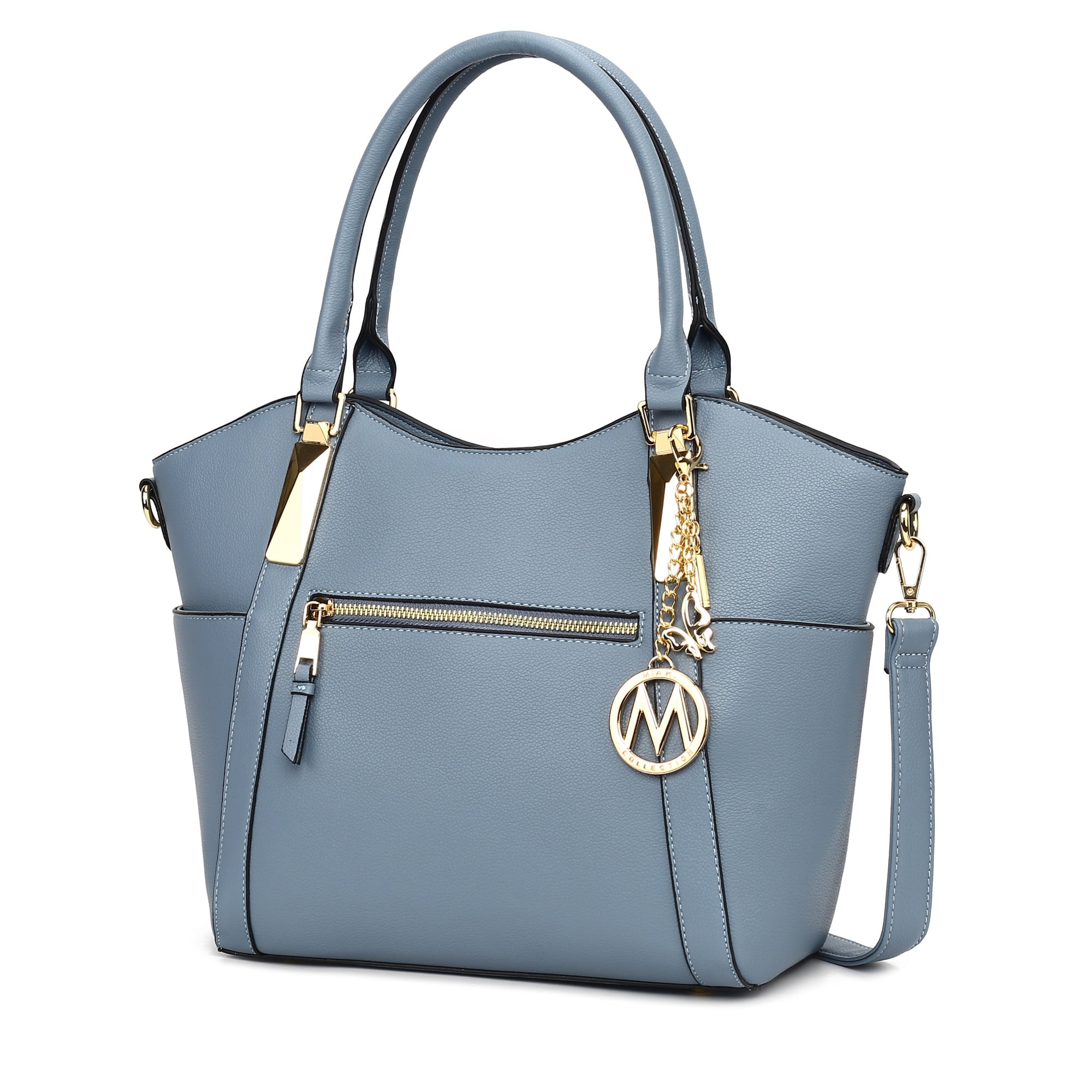 MKF Collection Janise Women's Tote Bag,Solid Shoulder Bag Handbag Purse by Mia K - Denim