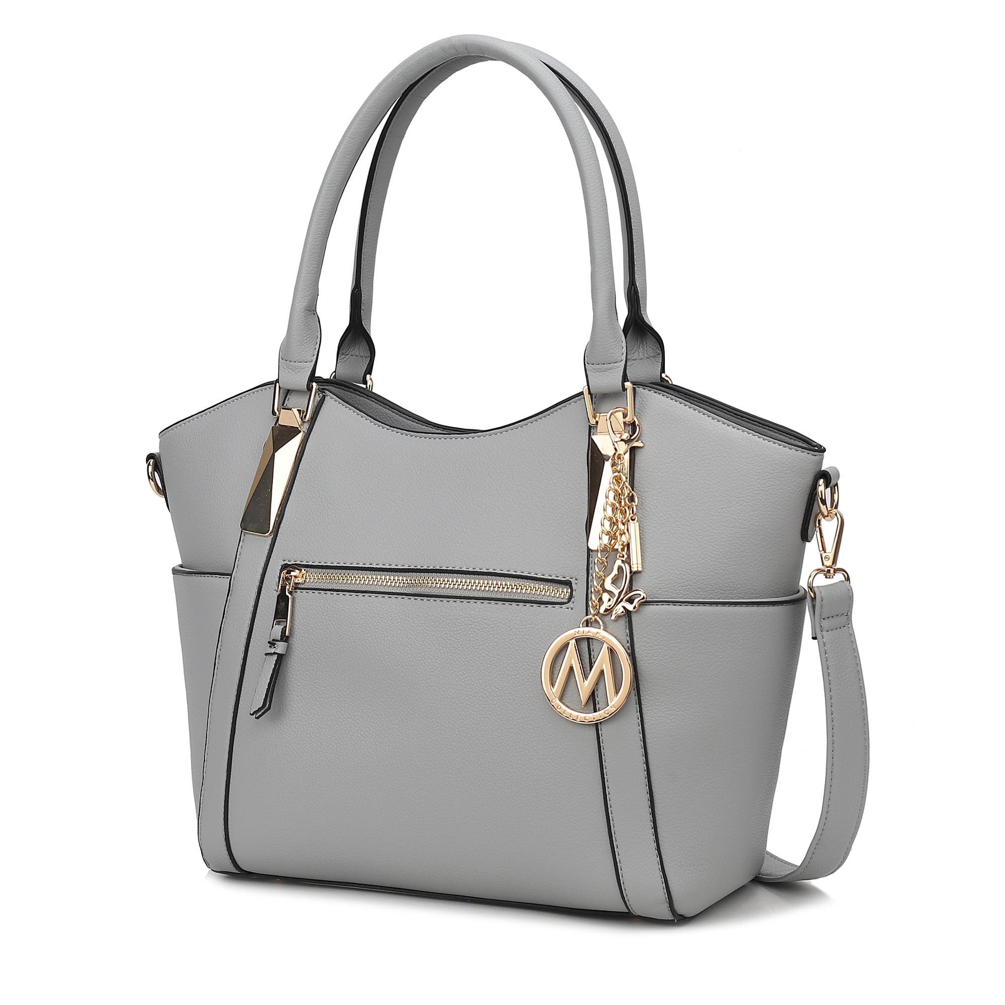 MKF Collection Janise Women's Tote Bag,Solid Shoulder Bag Handbag Purse by Mia K - Grey