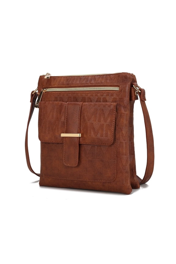 Janni Women's Crossbody Bag Signature Vegan Leather Shoulder Bag Handbag by Mia K. - Camel