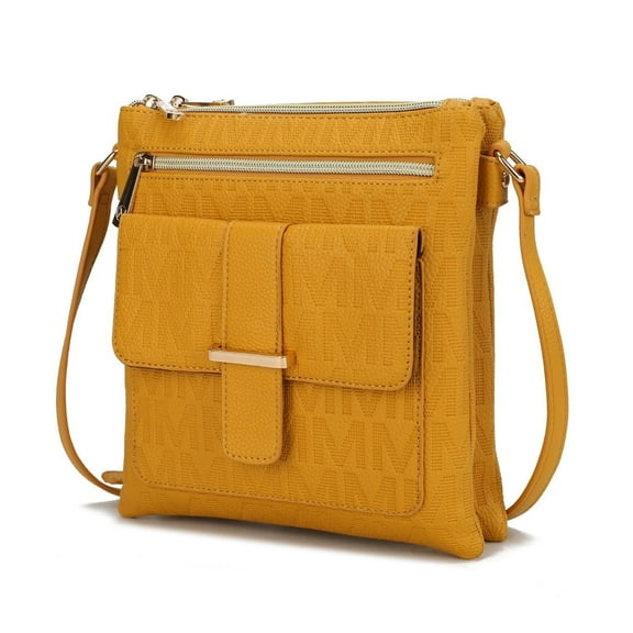 MKF Collection Janni Women's Crossbody Bag Signature Vegan Leather Shoulder Bag Handbag by Mia K. - Mustard