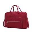 thumbnail image 1 of MKF Collection Jayla Women’s Solid Quilted Cotton Duffle Bag For Travel by Mia K - Wine Red, 1 of 10