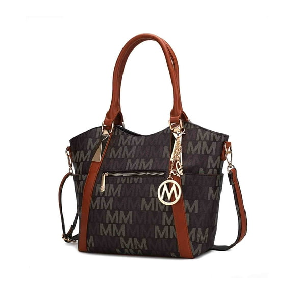 MKF Collection Jeneece Women's Tote Bag, Signature Vegan Leather Shoulder Bag Handbag Purse by Mia K - Brown