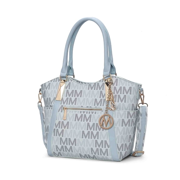 MKF Collection Jeneece Women's Tote Bag, Signature Vegan Leather Shoulder Bag Handbag Purse by Mia K - Light Blue