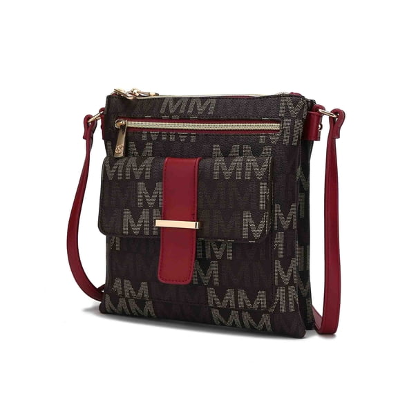 MKF Collection Jeni women’s Crossbody Bag, Signature Vegan Leather Shoulder bag Handbag Purse by Mia K. - Red