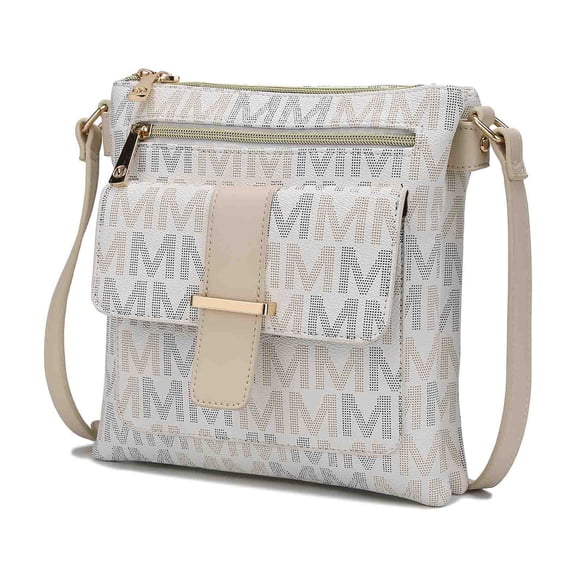 MKF Collection Jeni women’s Crossbody Bag, Signature Vegan Leather Shoulder bag Handbag Purse by Mia K. - White