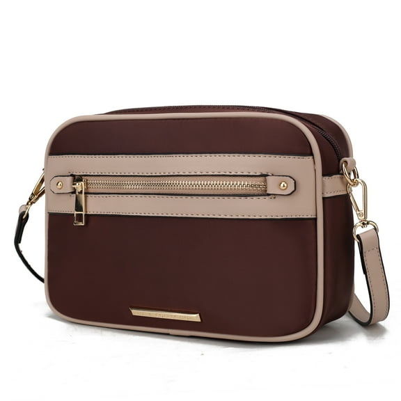 MKF Collection Jimena Women's Crossbody Bag Nylon Vegan Leather Shoulder Bag by Mia K - Coffee Taupe